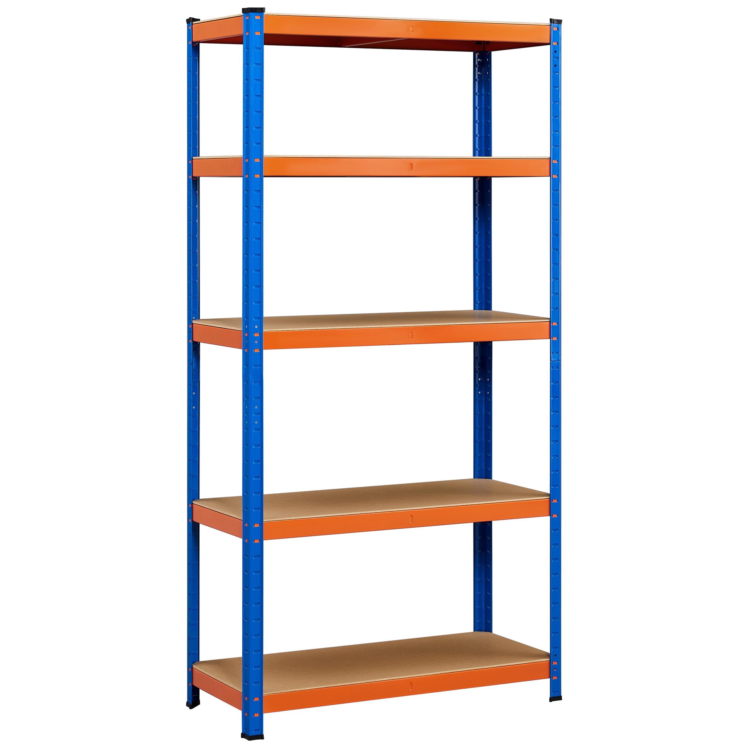 Yaheetech Garage Shelving Units - 5 Tier Heavy Duty Rack for Storage Metal Utility Shelves,180cm x 90cm x 40cm,175KG Per Shelf,Blue