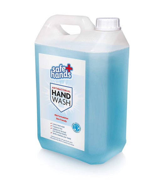 Safe Hands | Hand Wash Liquid Soap | Unfragranced | 5 Litre Refill | Antibacterial & Antiviral | Kind & Gentle to Skin | Cleans and Protects Hands |