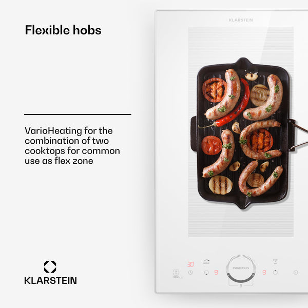 Klarstein Induction Hob, 7000W Electric Hobs Induction Cooker, 4 Ring Electric Pan Hob, Built-In Table Top Cookers w/ 4 Hobs, Touch Control, Inductions Heater Cooktops, Hot Plates for Cooking