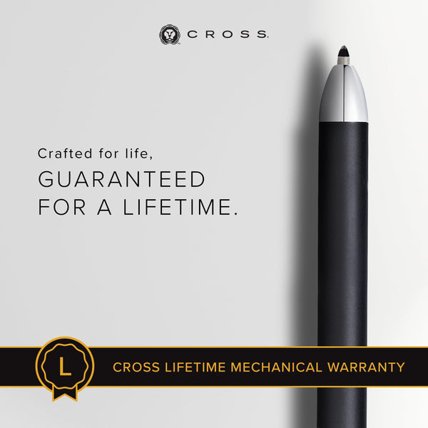 CROSS Tech3+ Satin Black Multi-Function Ballpoint Pen with Stylus incl. Premium Gift Box – Refillable Ballpen & Pencil