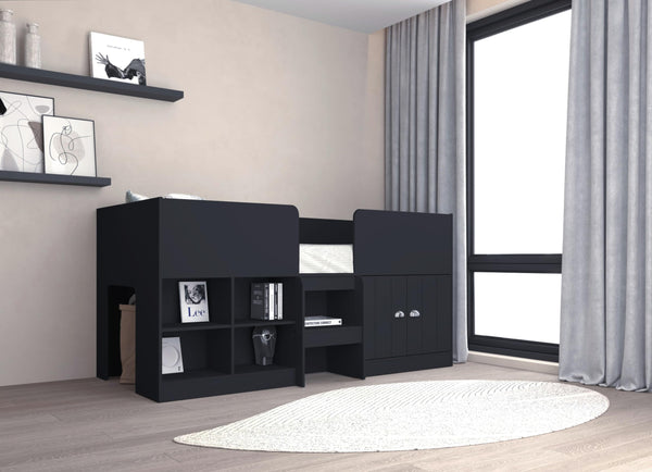 Seconique Orlando Low Sleeper Bed in Dark Grey