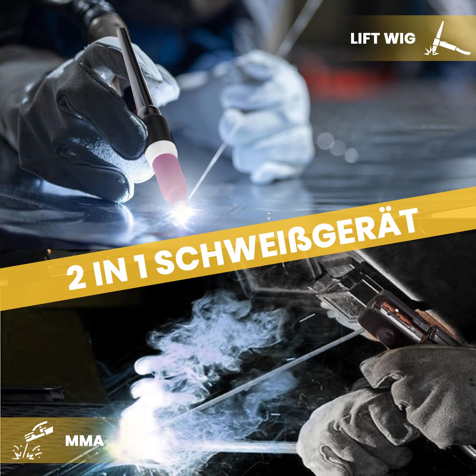 SSIMDER Tig Welder TIG-200 220V TIG MMA 2 in 1 Welding Machine Stick Arc Welding DC IGBT Inverter Welder Machine for Metal Fabrication/Automotive/DIY/Workshops,Best for Beginner