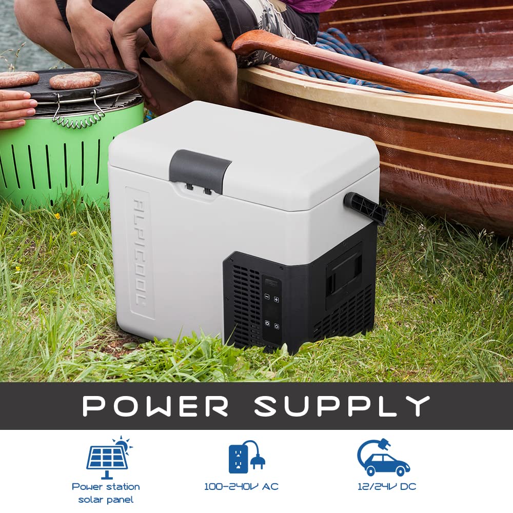 Alpicool G22 22L Compressor Car Fridge Freezer, DC 12v Camping Refrigerator, Portable Mini Cool Box for TruckCampervanRVBoat, -20℃ to 20℃