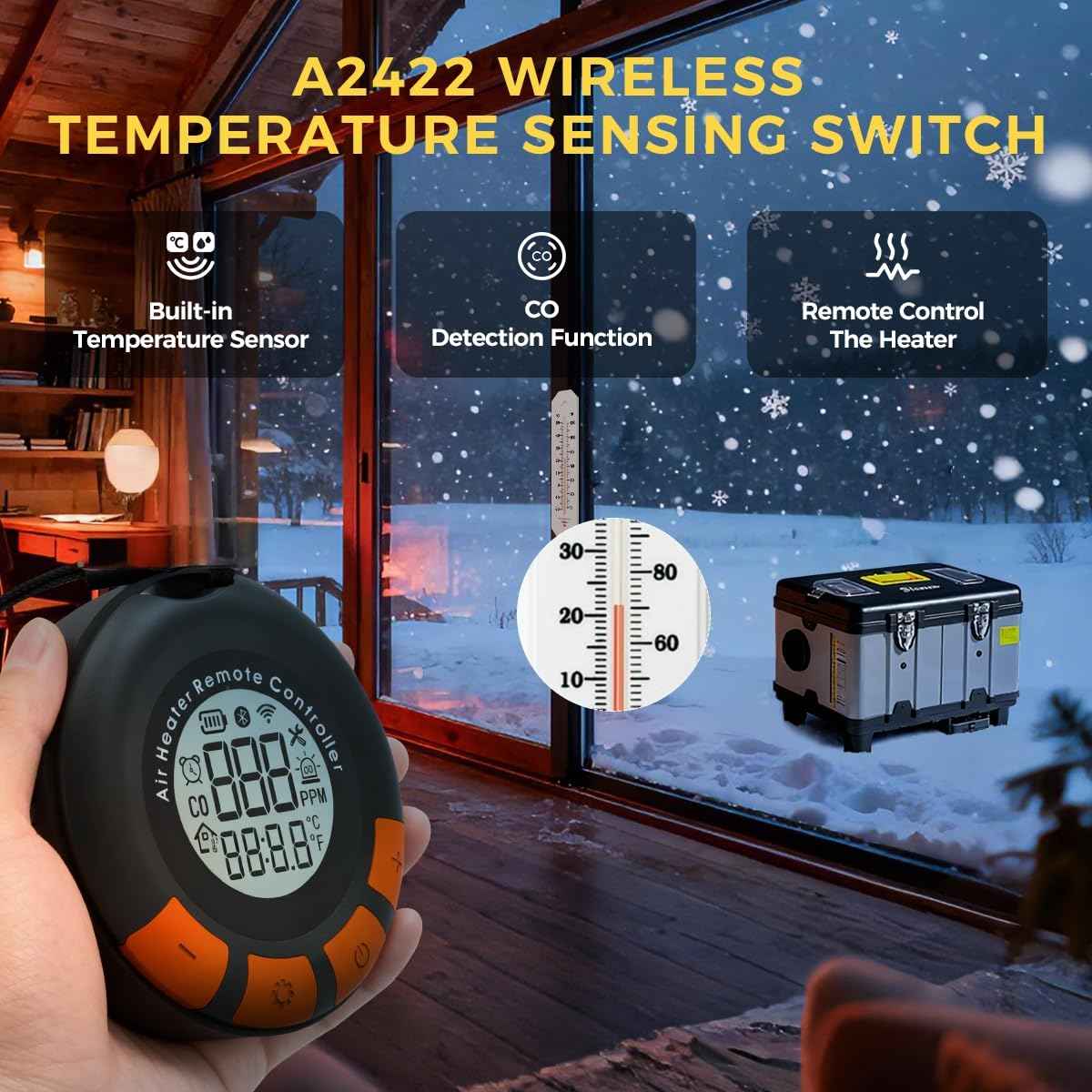 8KW TB10 Toolbox Diesel Air Heater, AC 240V DC12V 24V Night Parking Heater, w/ 5500m Adaptive Plateau, Auto Start - Stop, Ventilation Mode, LCD Panel & APP control, for Campervan Car Trucks RV Trailer