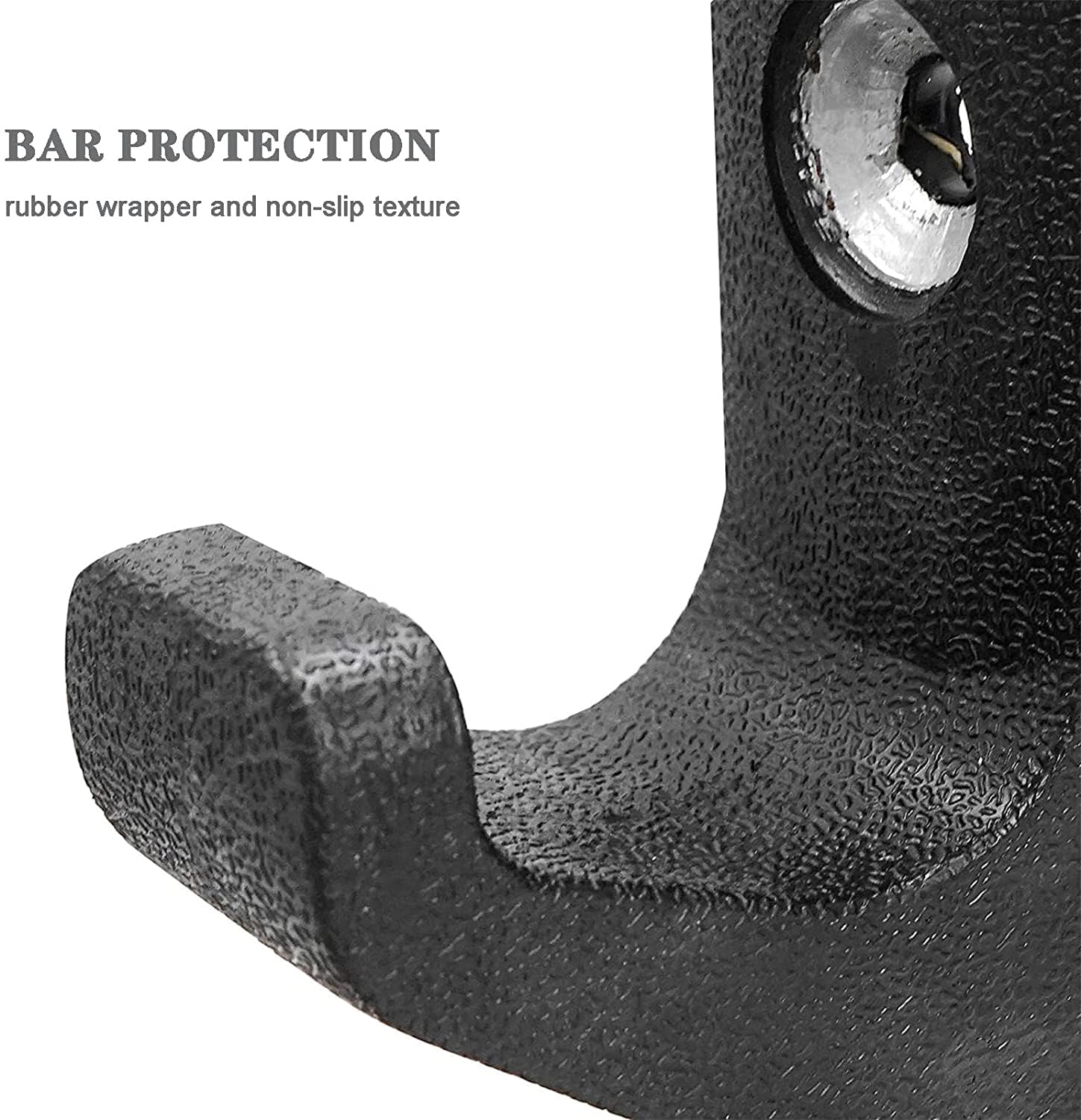 Aoneky Wall Mounted Rubber Barbell Rack Holder - Horizontal Steel Olympic Bar Hanger Storage Rack for Home Gym Squat Rack Fitness