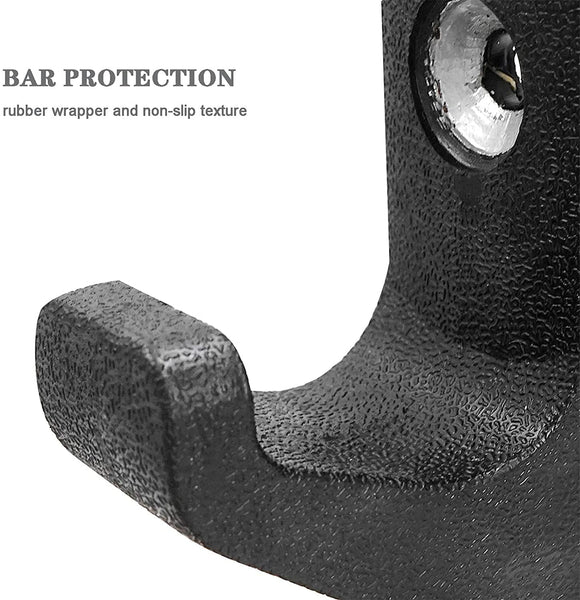 Aoneky Wall Mounted Rubber Barbell Rack Holder - Horizontal Steel Olympic Bar Hanger Storage Rack for Home Gym Squat Rack Fitness