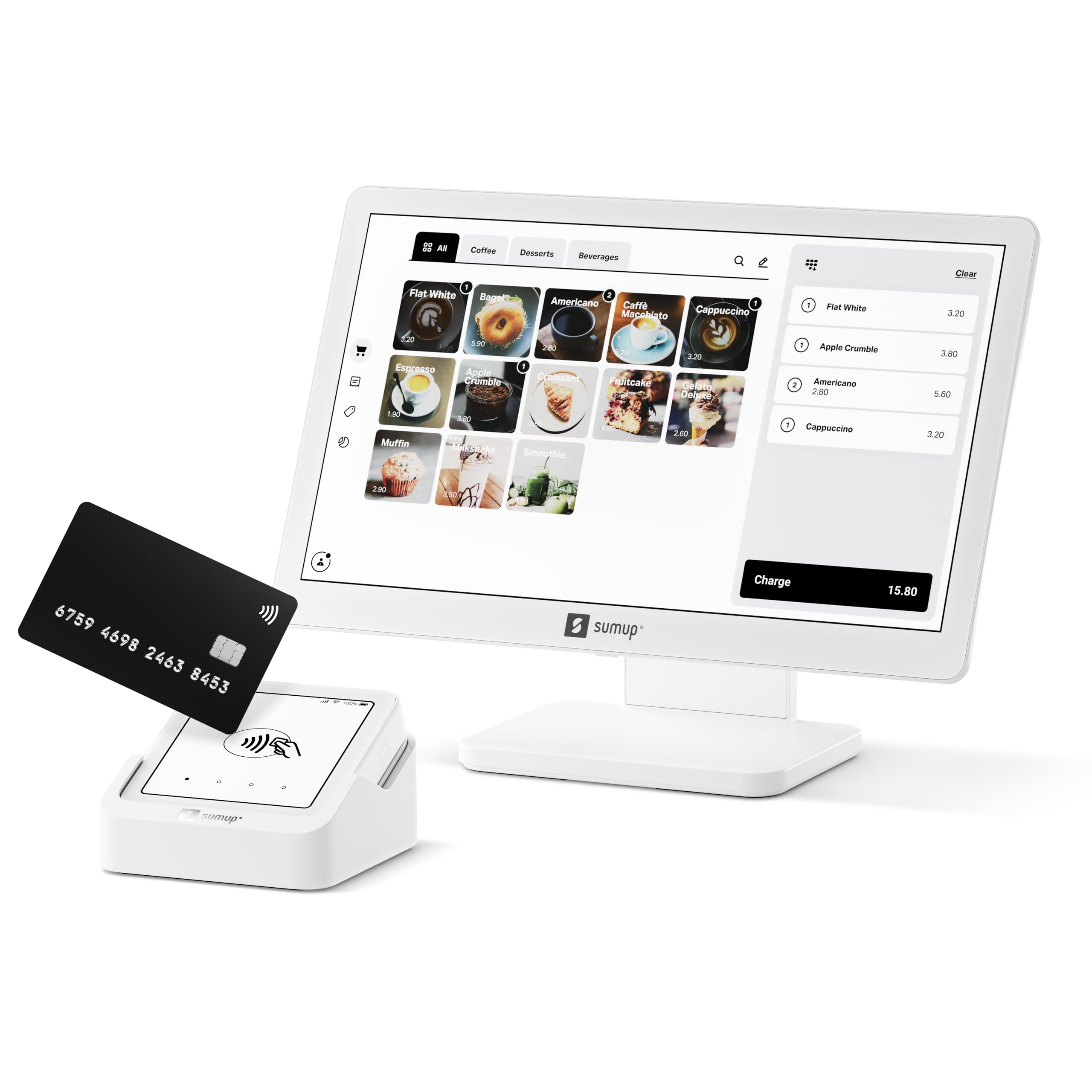 SumUp Point of Sale Lite Payment Terminal/Register – 13” Full HD Touchscreen, Speedy Set Up, Fast & Flexible Checkout, No Contracts and now with End-of-Day Z Reports