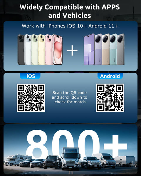 Wireless CarPlay & Android Auto Adapter, Converts Wired to Wireless 2-in-1 Dongle with USB/Type-C Plug, Compatible with iOS 10+ and Android 11+