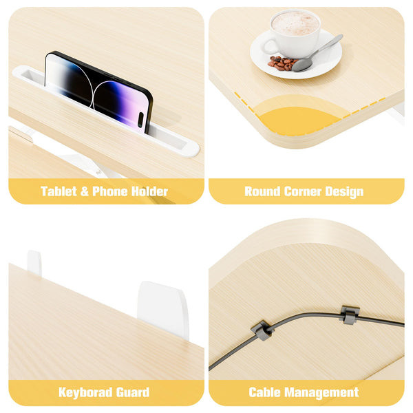 ERGOMAKER Height Adjustable Standing Desk Converter - 101cm (40 Inch) Wide Platform Tabletop Workstation - Quick Sit to Stand Desk Riser for Dual Monitors White