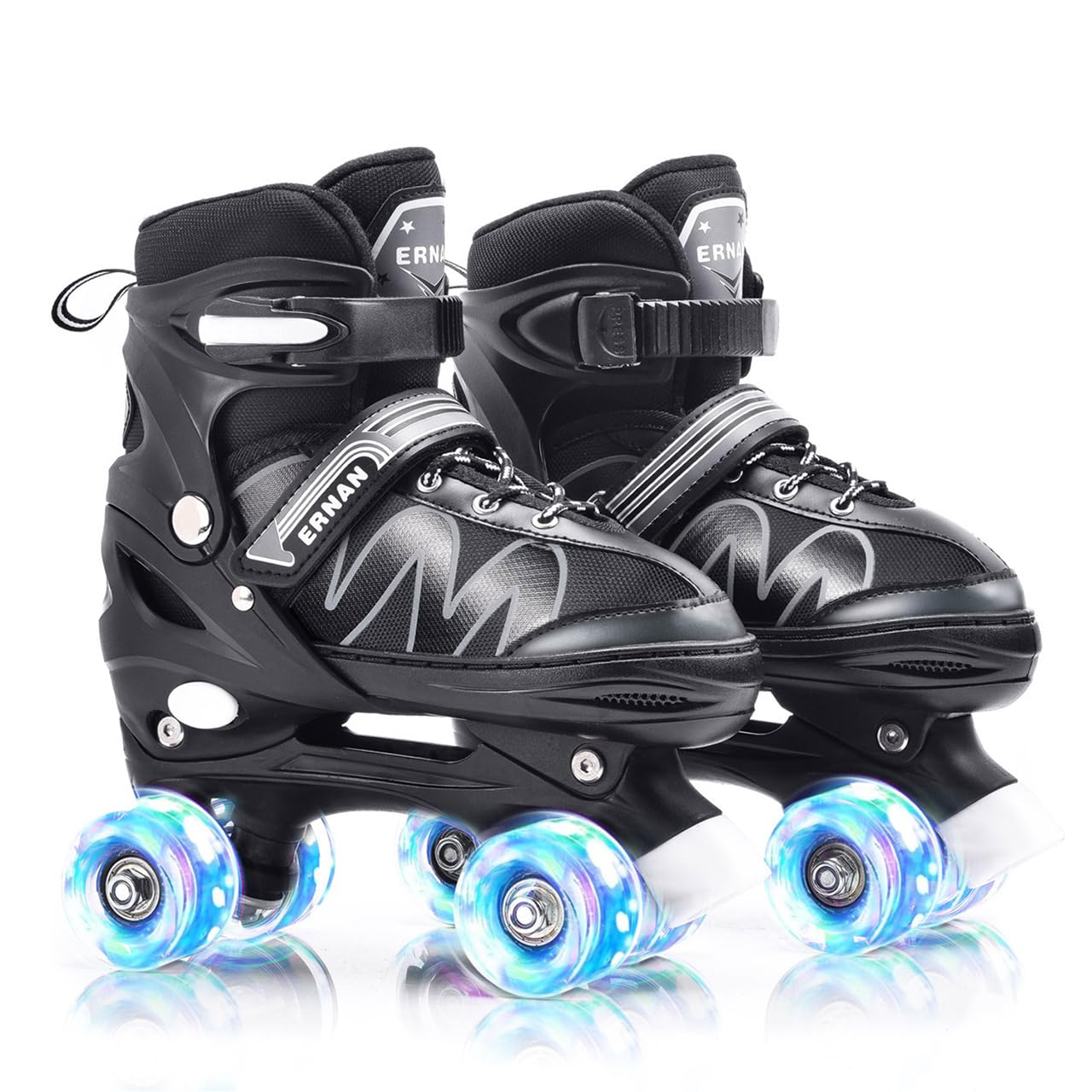 ERNAN Roller skates kids Roller boots,8 Light up Wheels and 4 Sizes Adjustable.Rollerskates for Kids Beginners, Suitable for Indoor Outdoor (White, S)