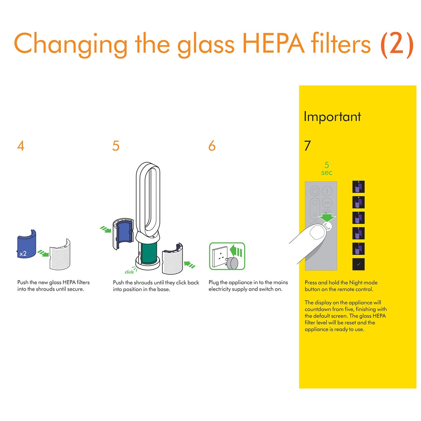 SPARES2GO 360 Glass HEPA Filter and Activated Carbon Filter for Dyson fits Pure Cool DP04 HP04 HP07 HP09 PH01 PH03 TP04 TP07 TP09 Air Purifying Tower