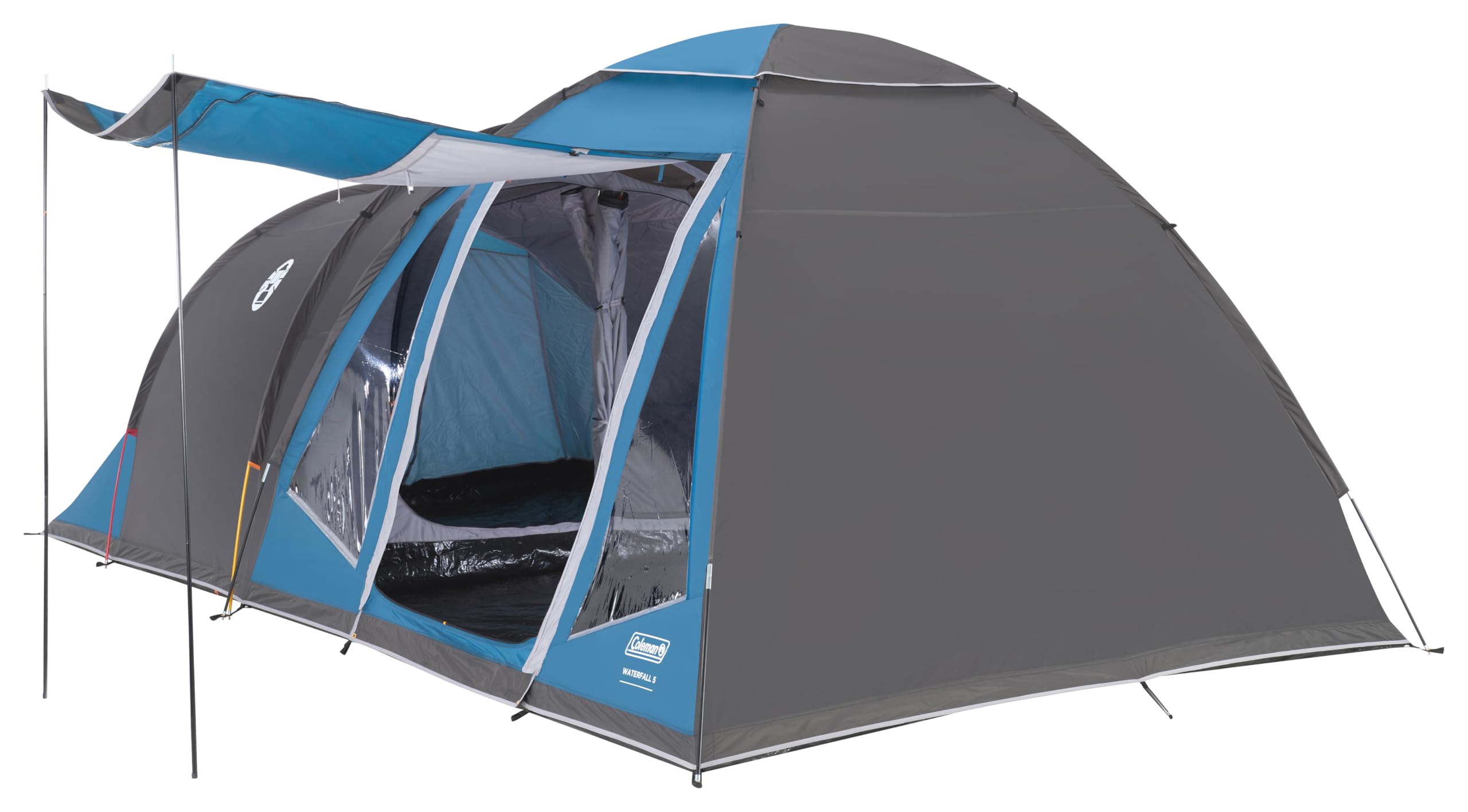 Coleman Waterfall 5 Family Tent | 5 Man Dome-Tunnel Hybrid Tent with Separate Living And Sleeping Area | Easy To Pitch | 5 Person Camping Tent | 3000mm Waterproof | with Sewn-in Groundsheet