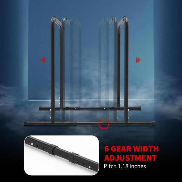 leikefitness Pull Up Dip Station Adjustable Height Strength Training Dip Stands Station Tricep Dips Push-Ups For Home Gym