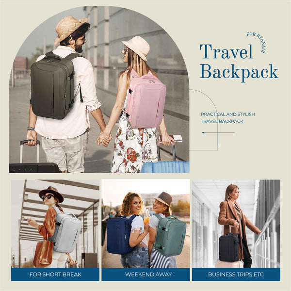 Cabin Bag 45x36x20 for New Easyjet, Underseat Cabin Luggage Bags Carry on Travel Backpack Cabin Size for Airplanes, 30L Hand Luggage Suitcase Water Resistant Laptop Backpacks Black