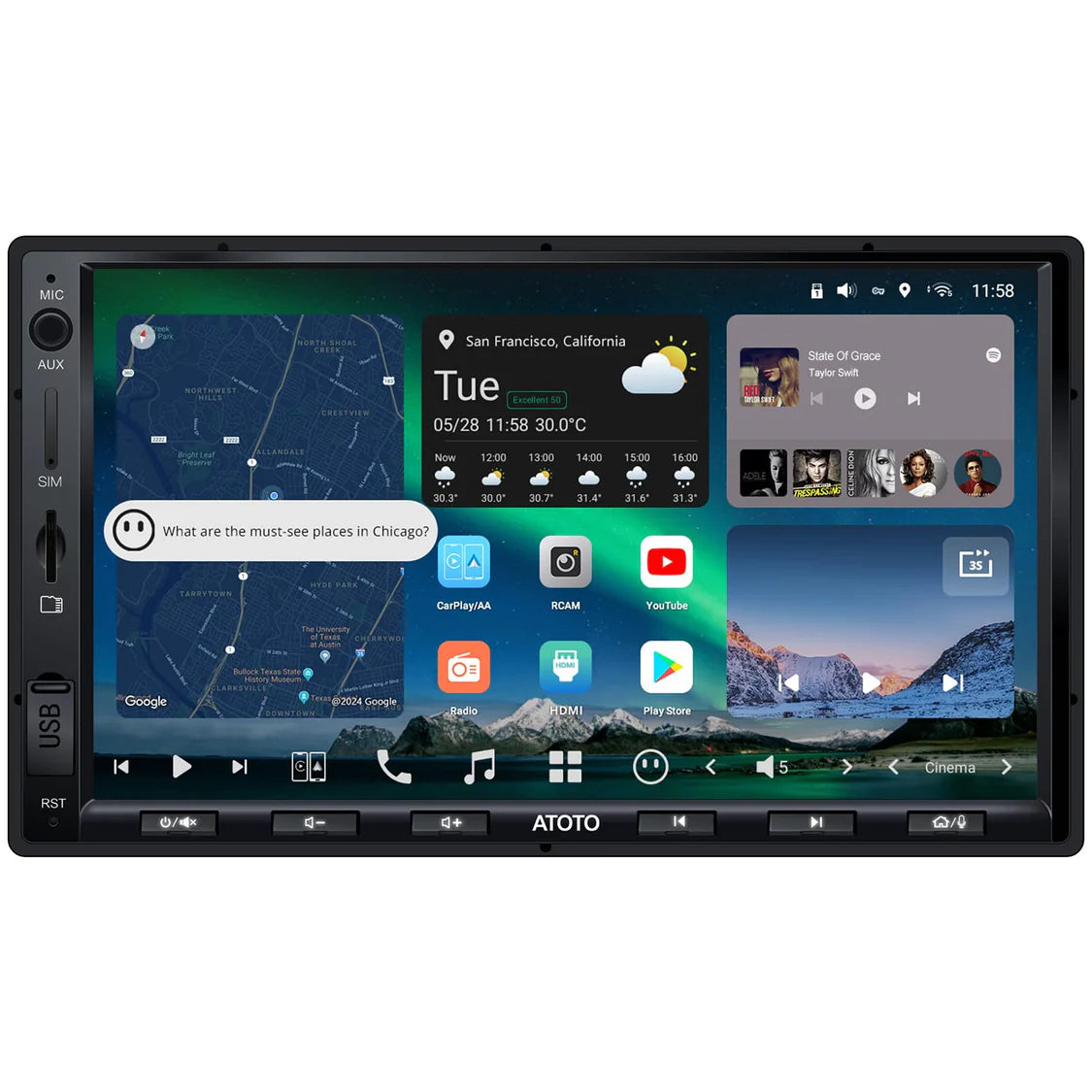 ATOTO X10 ATOTOZONE X10G2A7E 7" Android 8G+128G 2Din Car Stereo, ChatGPT AI Assistant, 4G LTE, Wireless Carplay & Android Auto, Dual Phone Connection & Bluetooth