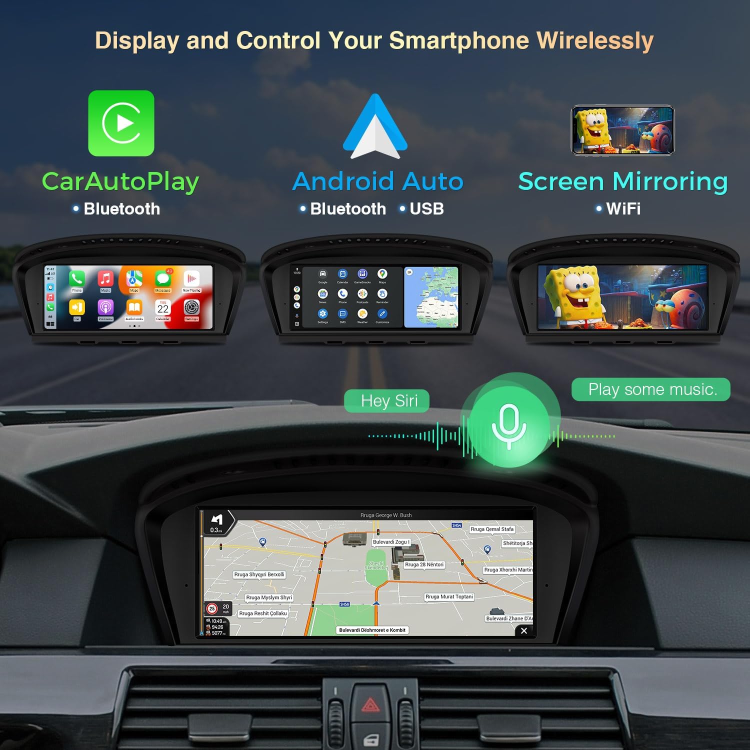 XTRONS 8.8" Car Stereo Android Octa-Core 4+64GB for BMW 3 Series E90 E91 5 Series E60 E61 (2005-2008) w CCC system Touch IPS Screen GPS navigation, w 4G LTE CarAutoPlay Android Auto Support AHD Camera