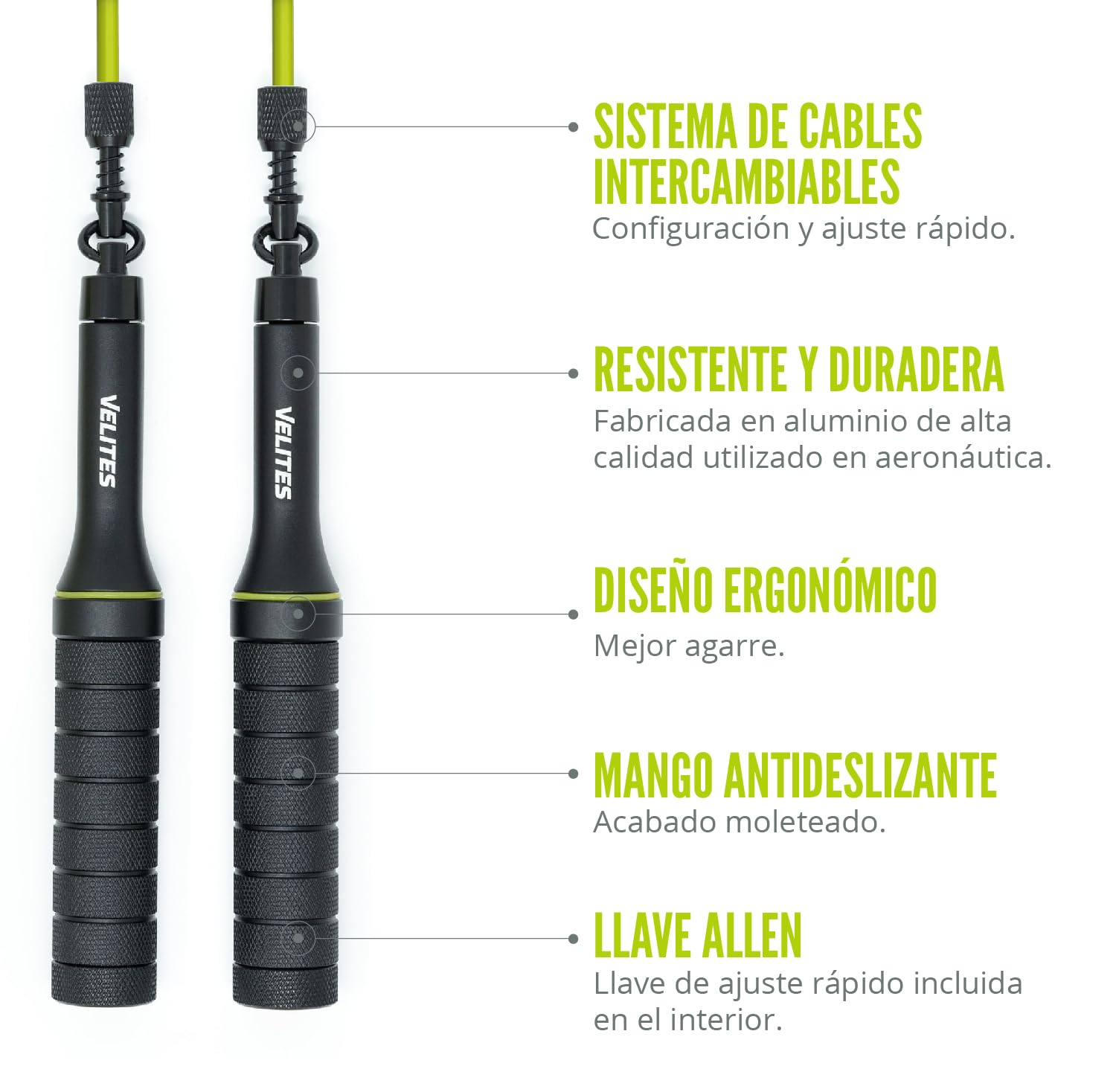 Velites Weighted Jump Rope for Crosstraining, Boxing and Fitness Earth 2.0 - Ideal for Maximizing Muscle Strength | Aluminium Rope (Black)