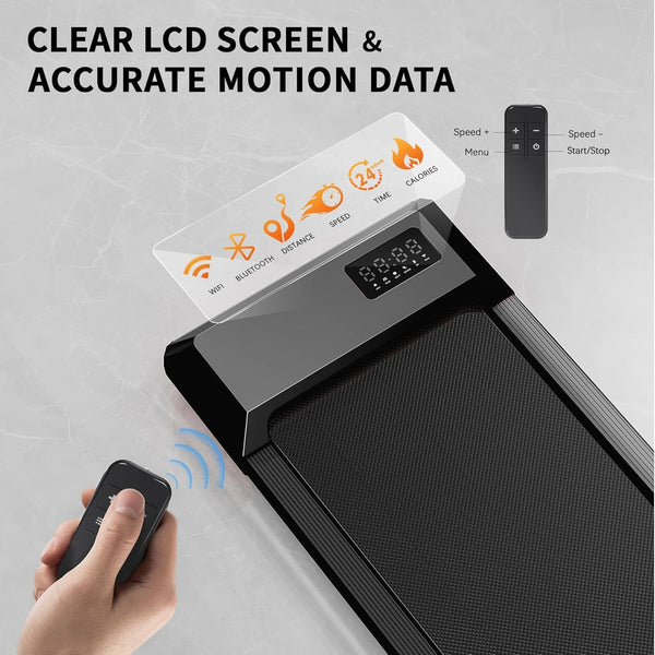 Superun Walking Pad Raceable 6% Incline 2.5HP Under Desk Treadmill 136KG Capacity MAX 110CM Foldable Treadmill APP Control Portable Walking Machine for Home with Training Courses & Multi-Runner Races