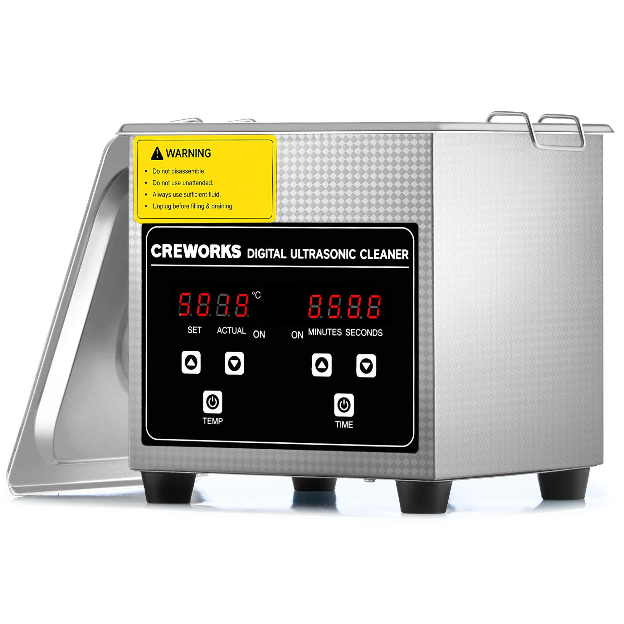 CREWORKS 6L Digital Ultrasonic Cleaner, 1.6 gal. Ultrasonic Cleaning Machine with Degas & Gentle Modes, 180W Professional Ultrasound Cleaner with 300W Heater and Timer for Glasses