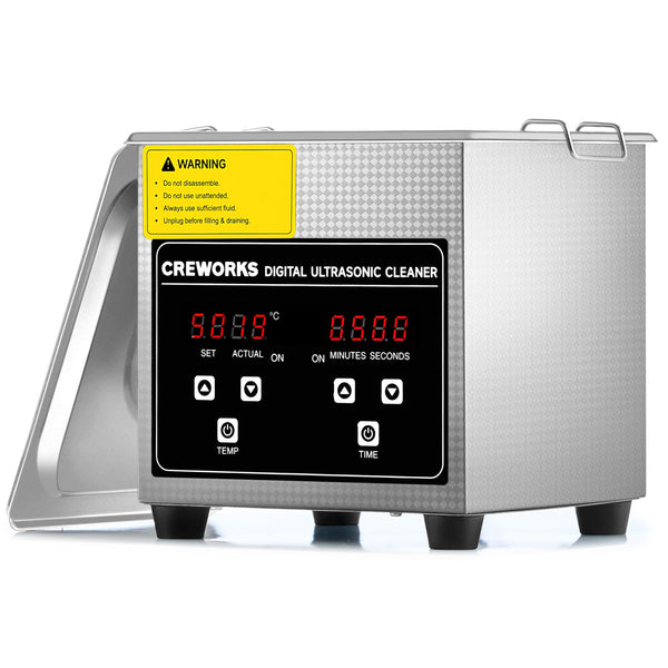 CREWORKS 6L Digital Ultrasonic Cleaner, 1.6 gal. Ultrasonic Cleaning Machine with Degas & Gentle Modes, 180W Professional Ultrasound Cleaner with 300W Heater and Timer for Glasses