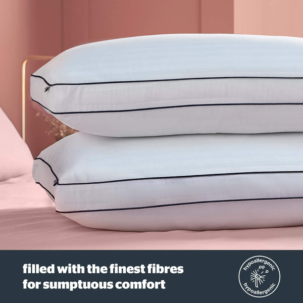 Silentnight Hotel Collection Luxury Pillows 4 Pack - Soft Touch Hotel Quality Bed Pillows for Back and Side Sleepers with Box Design Offering Extra