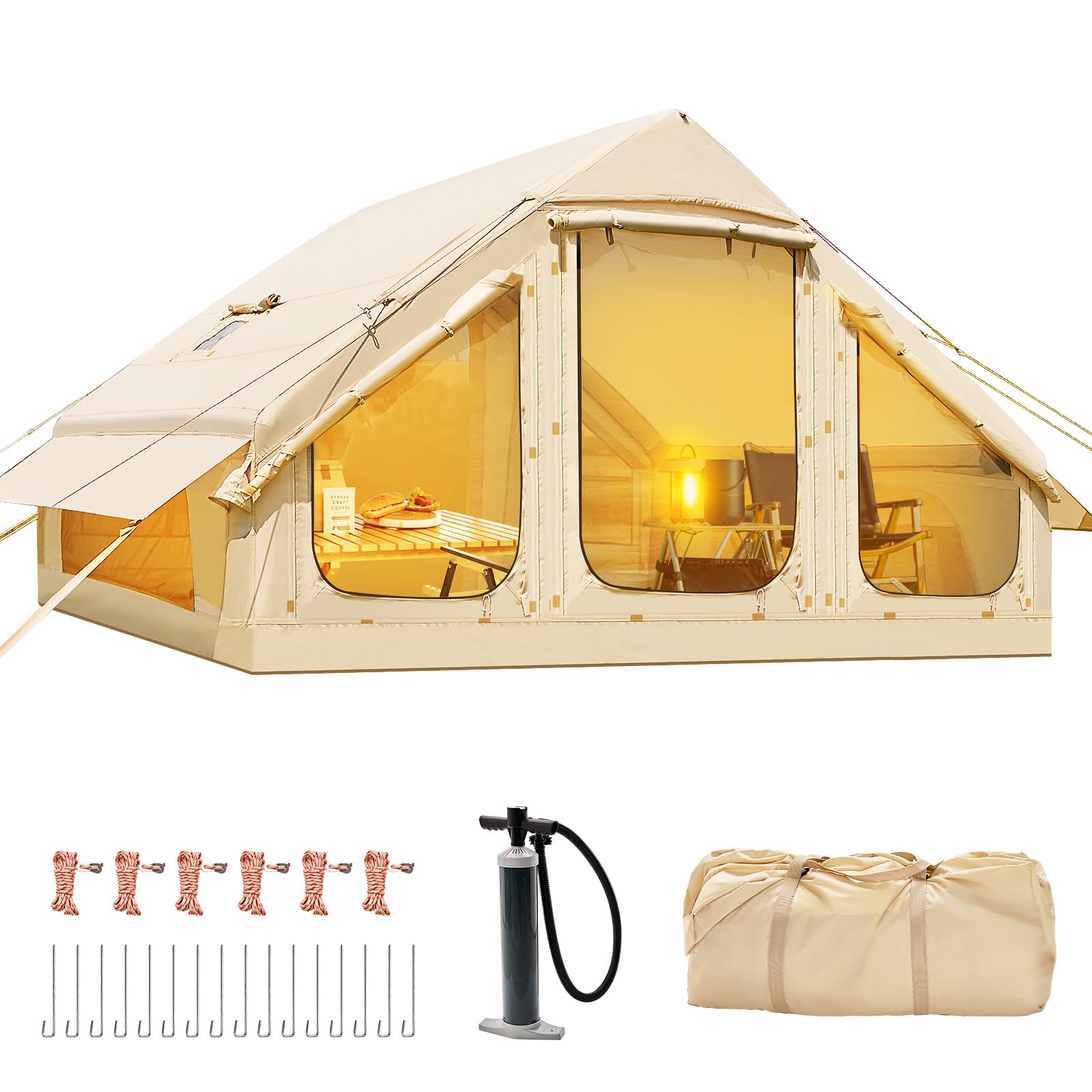 Ytaoeo Inflatable Tent Outdoor camping tent Inflatable camping tent made of waterproof Oxford fabric Air glamping tents for 4 seasons campings