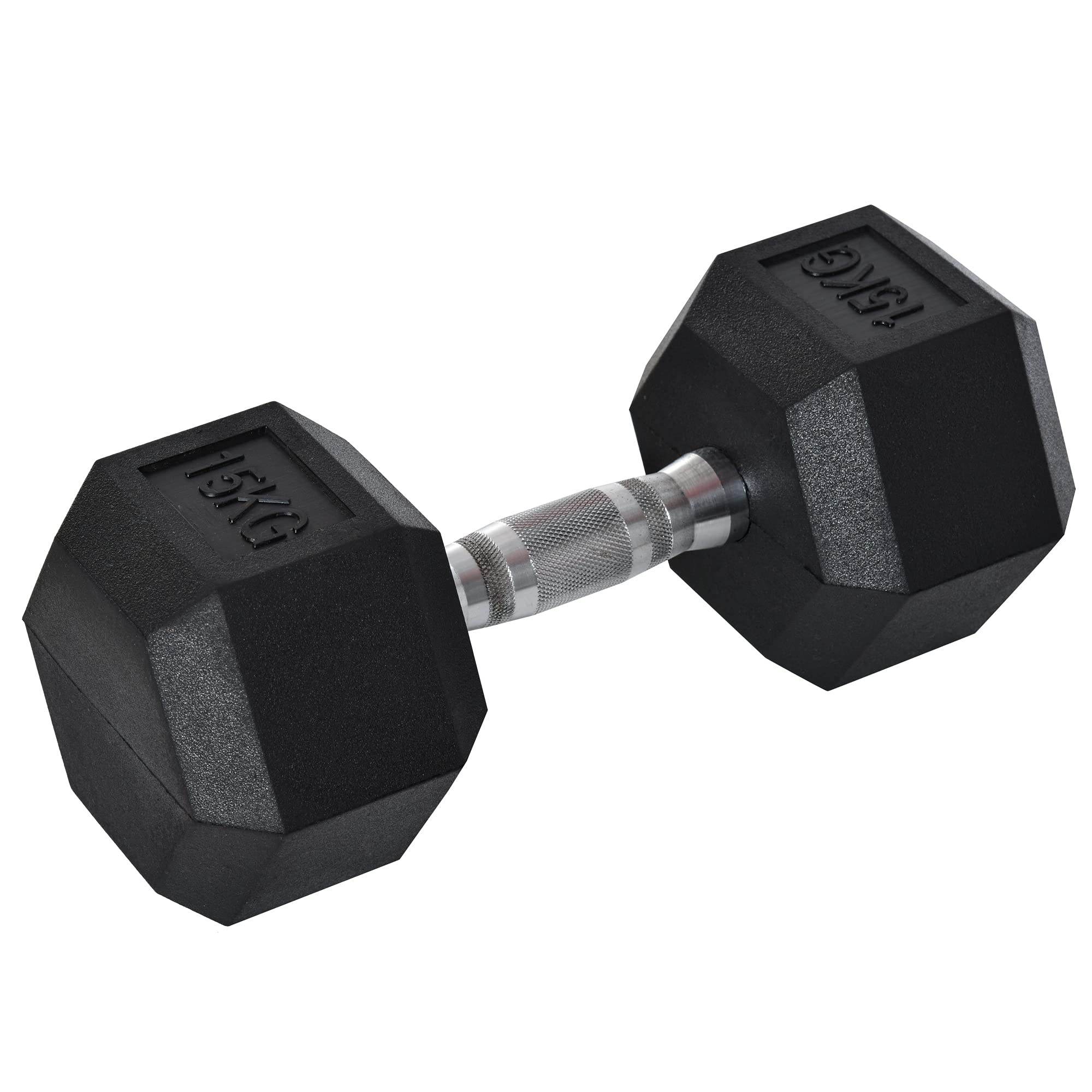 HOMCOM 12.5KG/15KG/17.5KG/20KG Single Rubber Hex Dumbbell Portable Hand Weights Dumbbell for Home Gym Workout Fitness