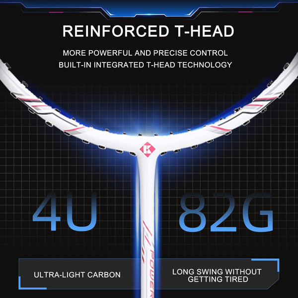 KUMPOO Badminton Rackets Set Professional Badminton Racquet: Full Carbon Fiber Badminton Rackets set of 2 for backyards, Lightweight Badminton Rackets