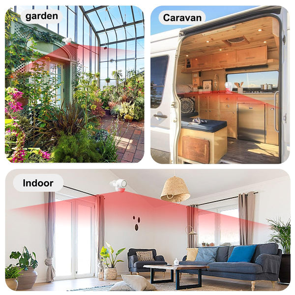 Shed Alarm, Shed Security Alarm for Home / Ranch / Van / Carport / Shop Infrared Detection Technology with 328ft Remote SOS Button Battery Powered 125db Extra Loud - Black