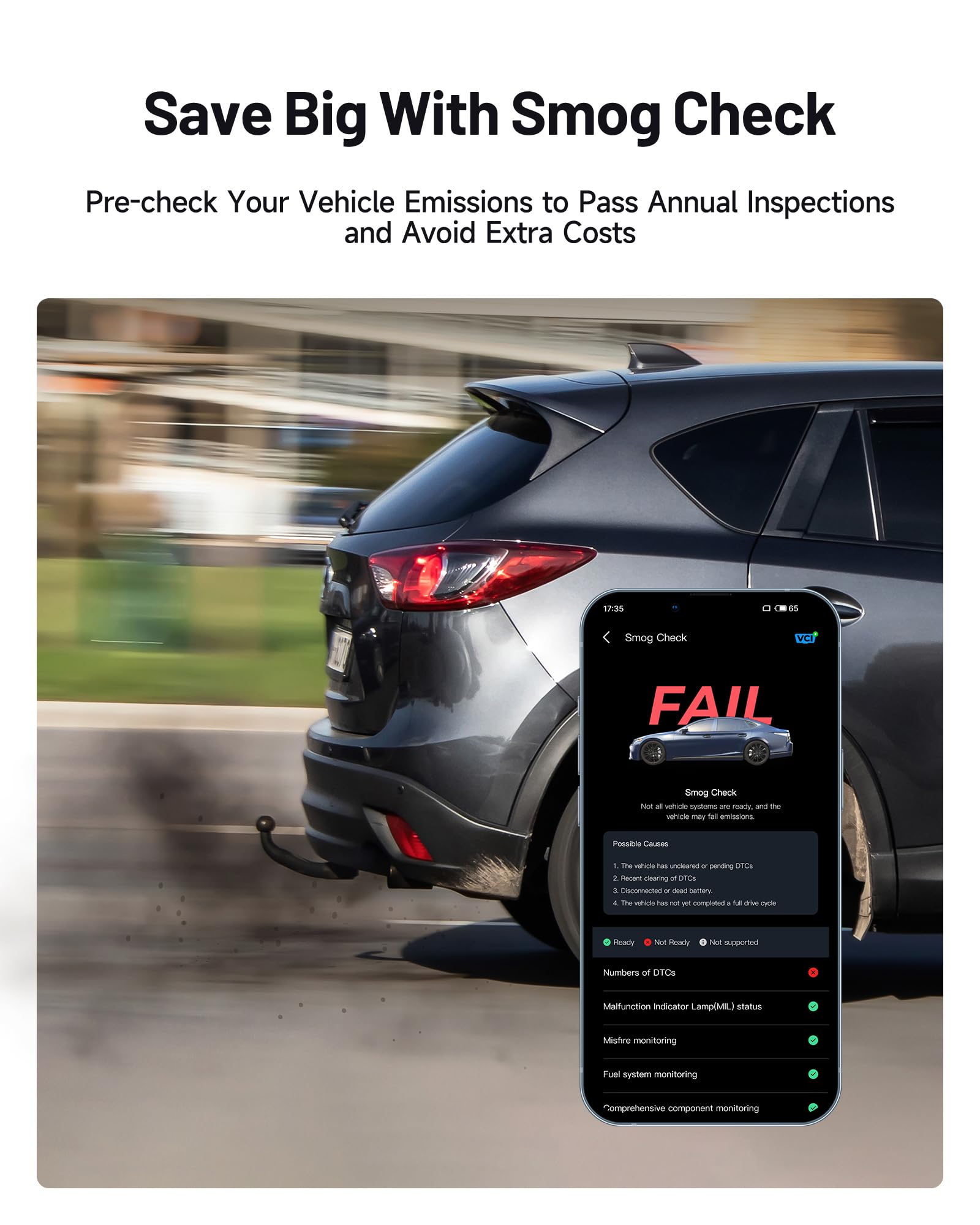 TOPDON CarPal-A OBD2 Code Reader Bluetooth, All System OBD2 Scanner for iOS & Android, Vehicle Health Check, 6 Maintenance Services, Smog Check, Repair Guide, 1 Year Free Update