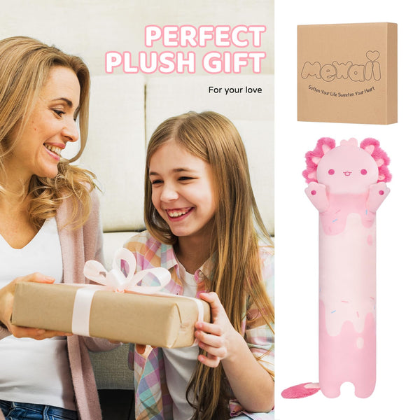 Mewaii 36in Long Cat Plush Pillows Stuffed Animals Squishy Pillows - Plushie Cute Kitty Sleeping Hugging Plush Pillow Soft Toys for Kids(Orange)