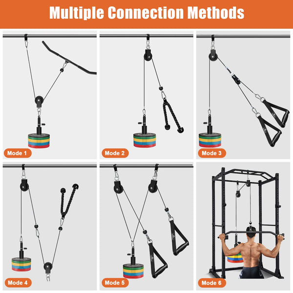 SERTT Weight Pulley System Gym, Pulley Pro Home Cable Pulley System gym for Lat Pull Down, Biceps Curl, Triceps, Shoulders, Back, Forearm Workout, DIY