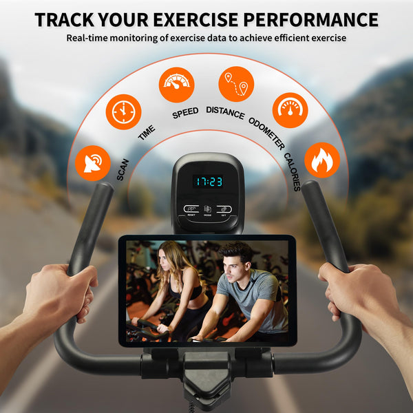 Wenoker Exercise Bike Indoor Cycling, Spin Bike Exercise Equipment for Home Gym Use with LCD Display & Tablet Holder Fitness Workout Cardio Training Machine