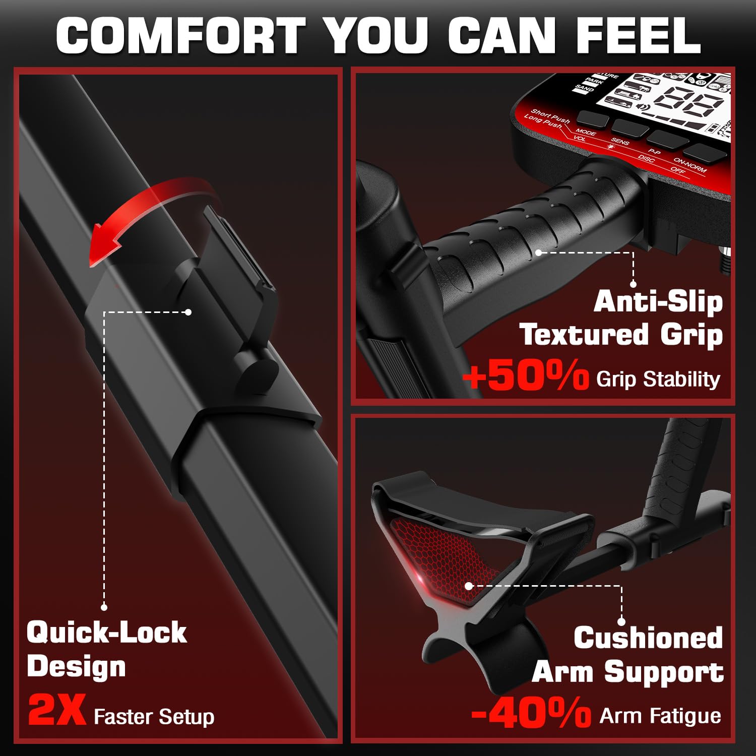 DR.ÖTEK Metal Detector for Adults & Kids, Upgraded Waterproof Gold Detector with Pinpoint & Terrain Modes, One-Click Quick Matching, 6 Modes, Higher Accuracy, Lightweight & Easy to Use