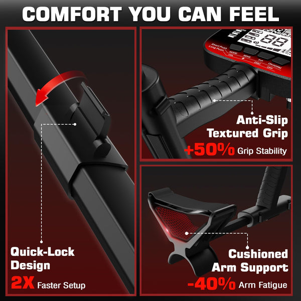 DR.ÖTEK Metal Detector for Adults & Kids, Upgraded Waterproof Gold Detector with Pinpoint & Terrain Modes, One-Click Quick Matching, 6 Modes, Higher Accuracy, Lightweight & Easy to Use