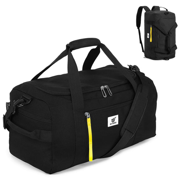 SKYSPER Gym Bag Men Women - 40L Sports Bag Duffle Backpack with Shoe Compartment Wet Pocket for Fitness,Sport,Travel & Workout(Black)