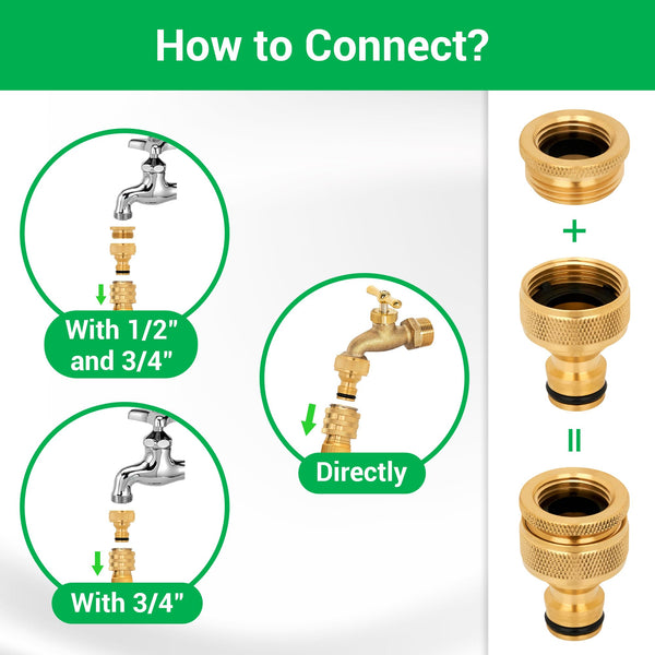 TheFitLife Expandable Garden Hose Pipe - Triple Core Latex and Solid Metal Fittings 8 Pattern Spray Nozzle EU Standard Expanding Kink Free Easy