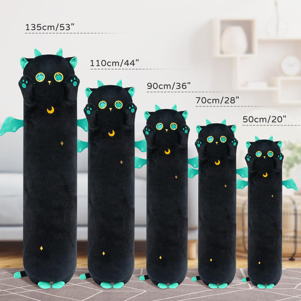 Mewaii 36in Long Cat Plush Pillows Stuffed Animals Squishy Pillows - Plushie Cute Kitty Sleeping Hugging Plush Pillow Soft Toys for Kids(Orange)