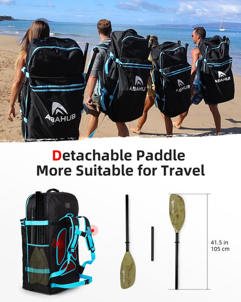 Abahub Adjustable Kayak Paddle 210-230 cm/82-90 Inches Floating Kayaking Oars Boating Oars Canoeing Oars Camouflage