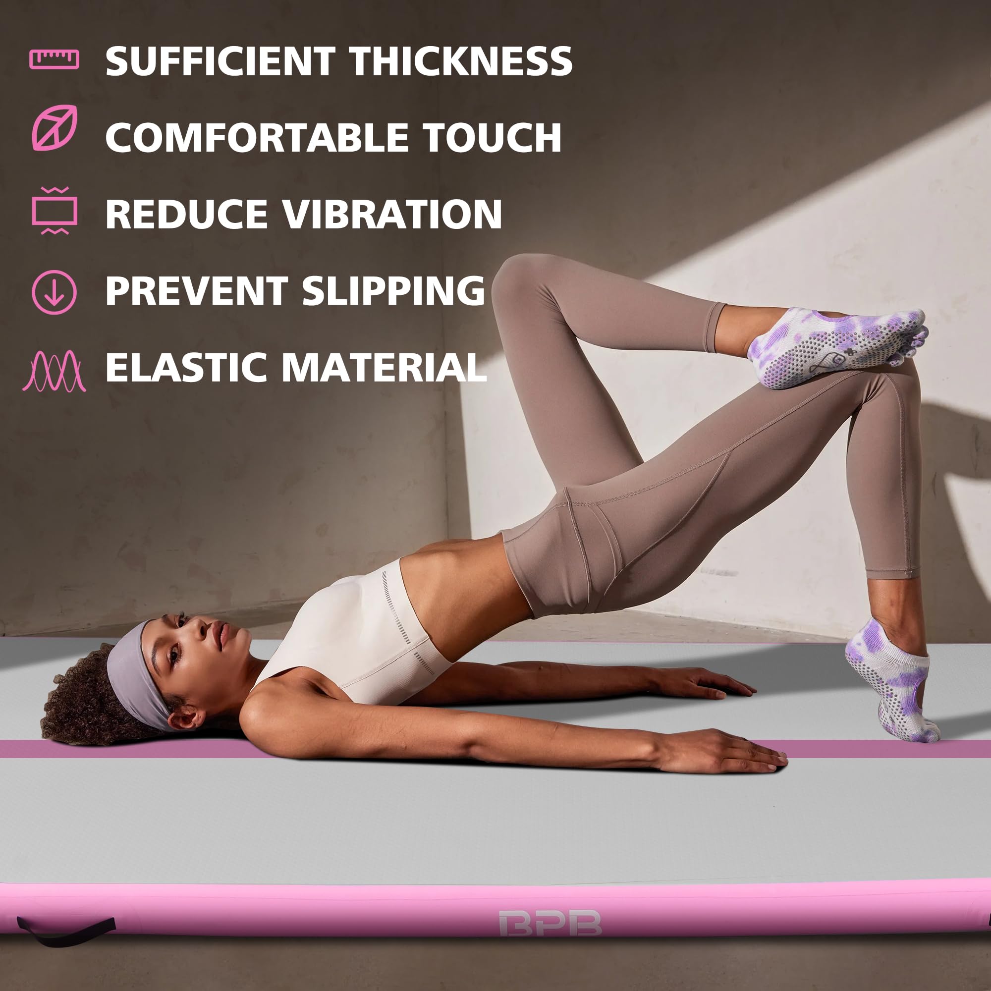 BPB Inflatable Gymnastics Tumbling Mat with Electric Pump. 10ft Air Tumble Training Track. Air Gymnastic Tracks Use for