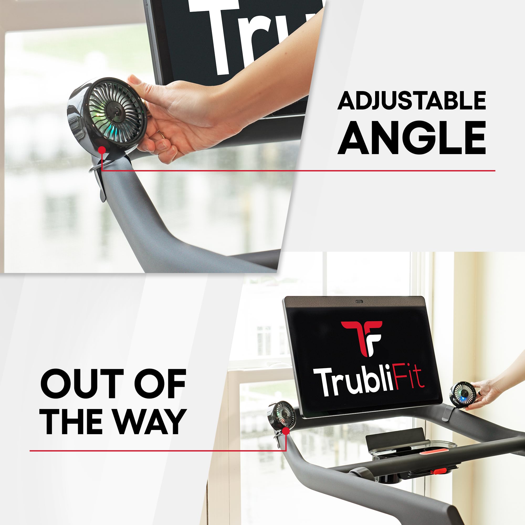 TrubliFit Dual Fan for Peloton Tread - Accessories for Peloton Treadmill - Does NOT fit Tread+ - No Charging Required (Peloton Tread)