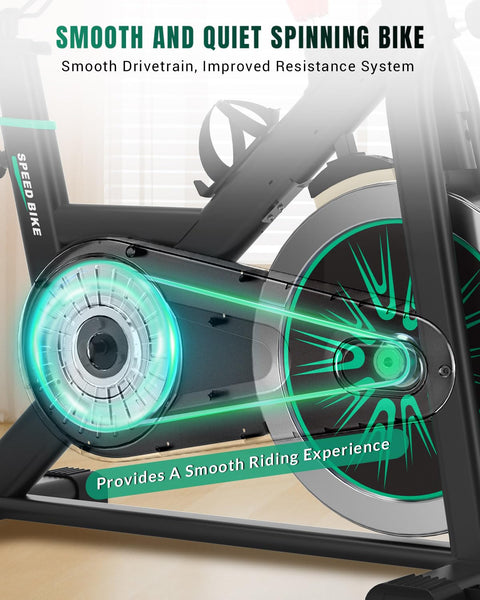 DMASUN Exercise Bike Professional with Large Tablet Holder & Comfortable Seat, Indoor Cycling Bike for Home Cardio, Fitness Stationary Bike with 350LBs Capacity (Additional Soft Seat Cushion Cover)