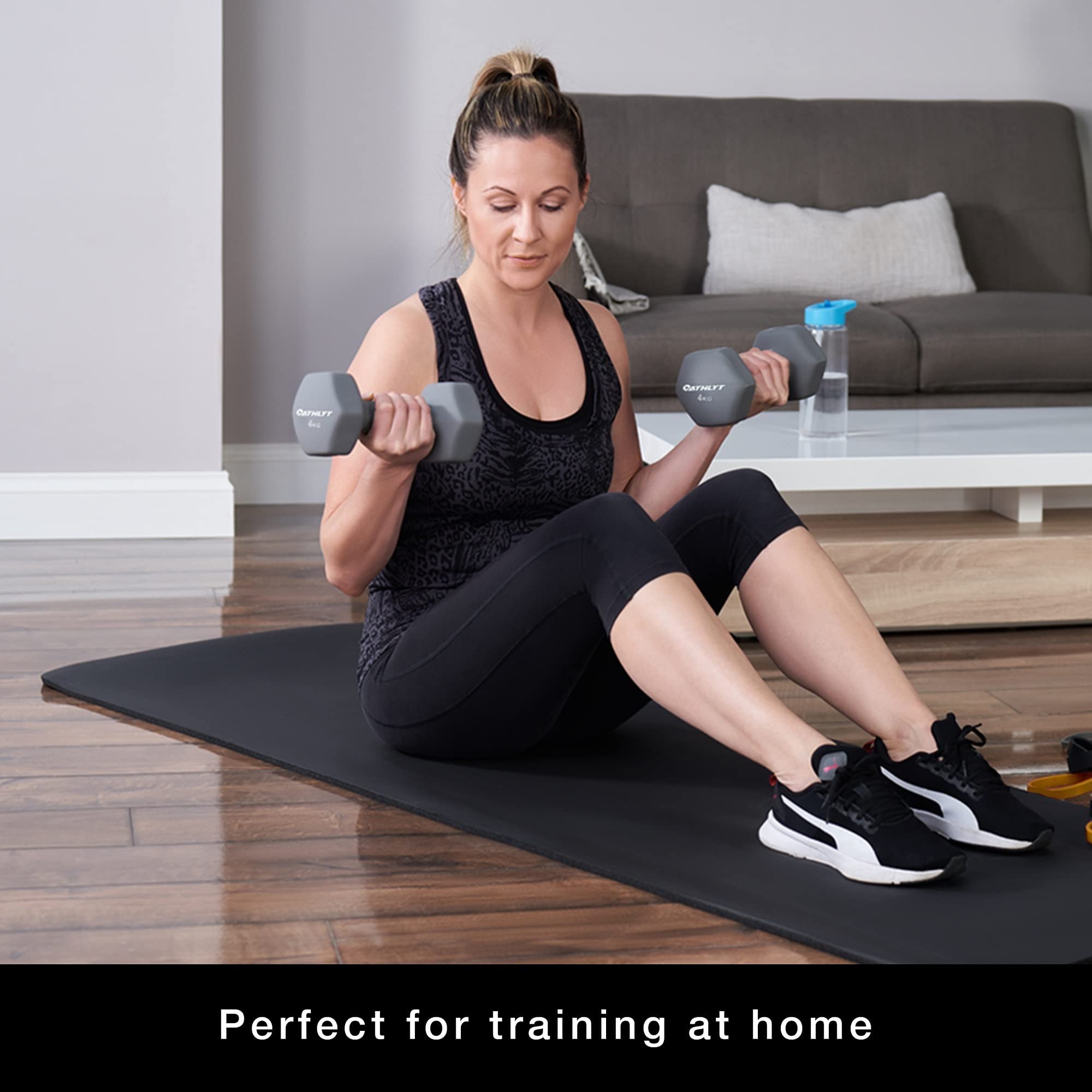 Athlyt - Neoprene Dumbbell Weights, 2 x 6kg, 06# 2 X 6 Black