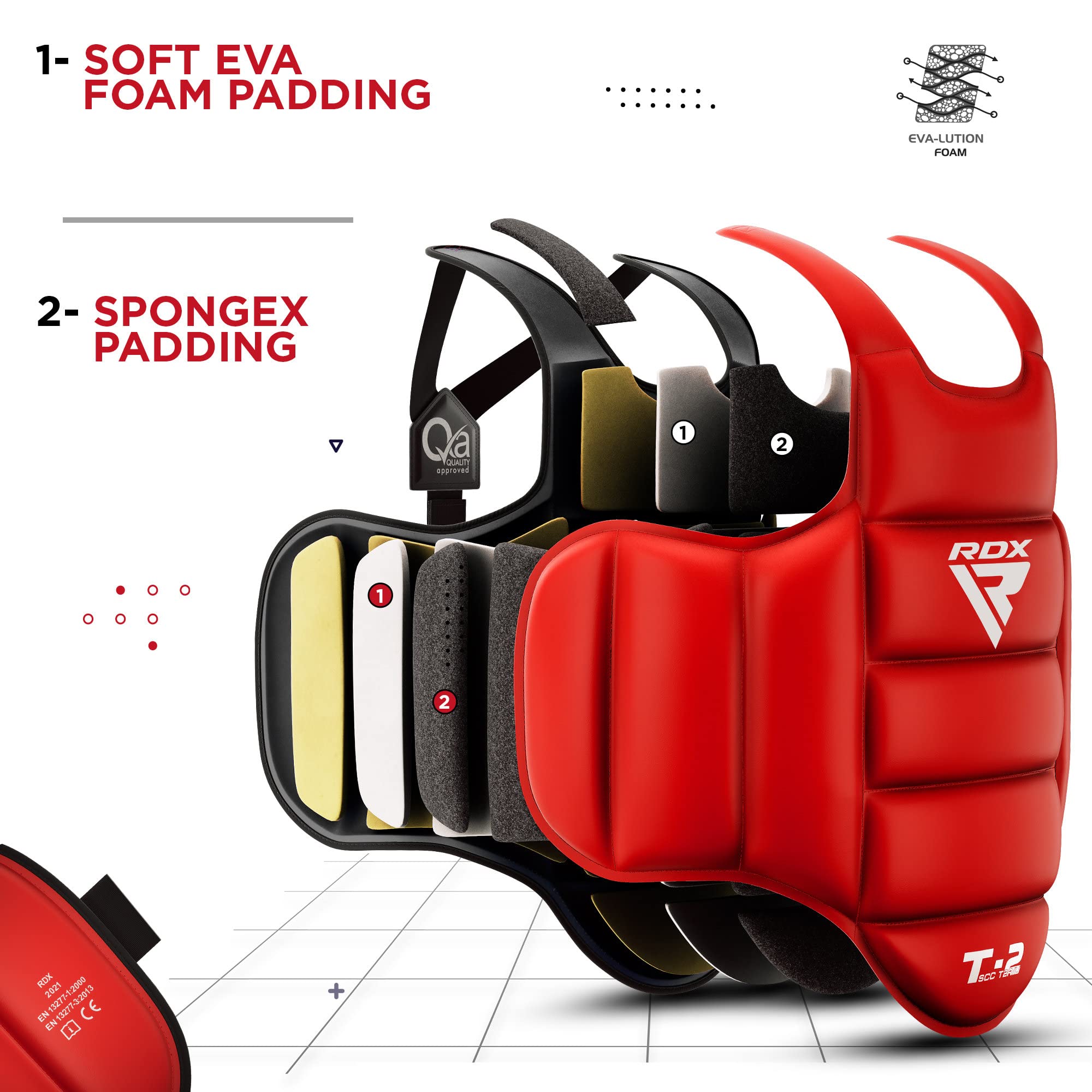 RDX Boxing Chest Guard Reversible, Kickboxing MMA Muay Thai Body Protector, Sparring Training Heavy Punching, Adjustable Strike Shield, Martial Arts
