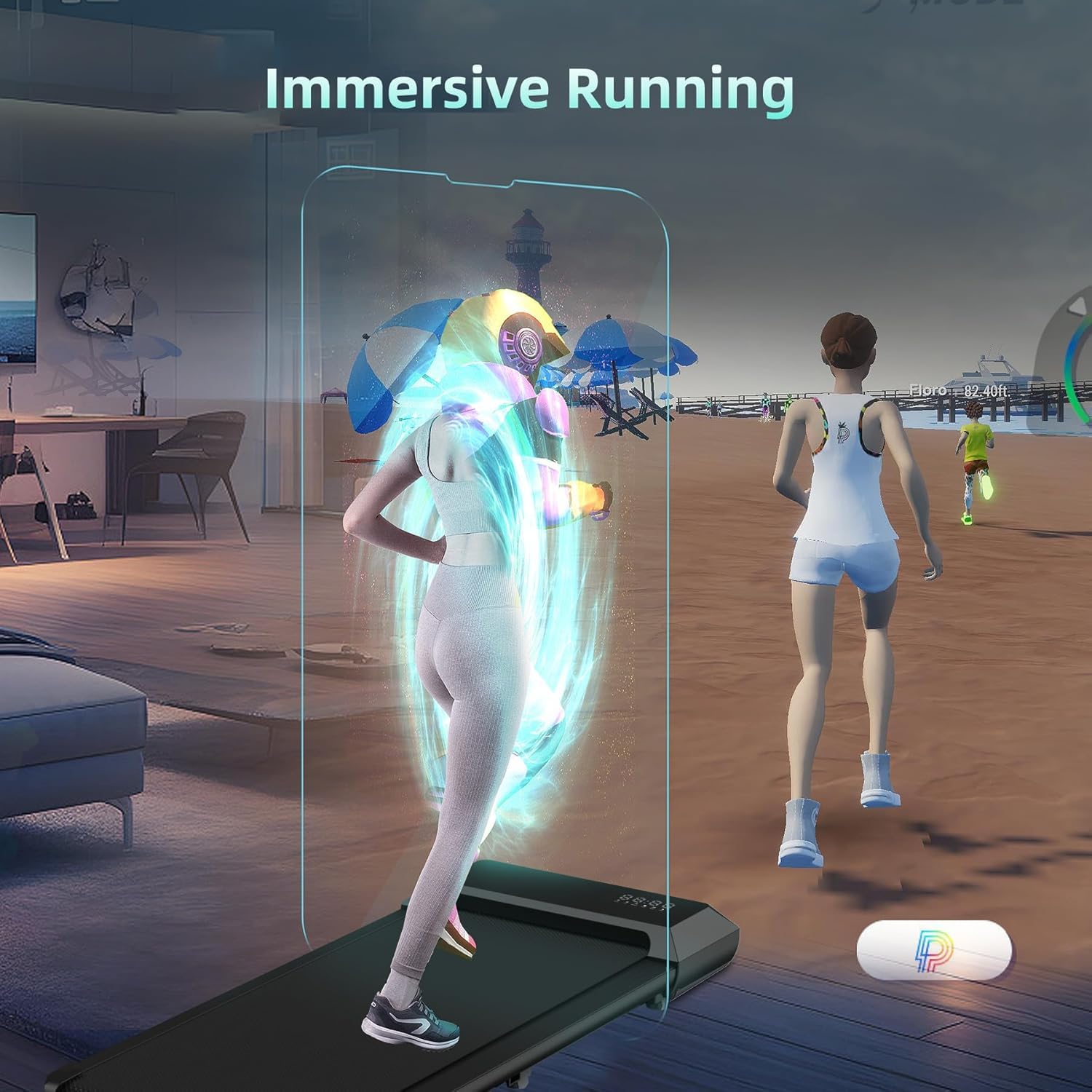 Superun Walking Pad 2.5HP - Under Desk Treadmill with APP and Remote Control - Walking Treadmill for Home or Office 136 KG Capacity, Door to Door Delivery