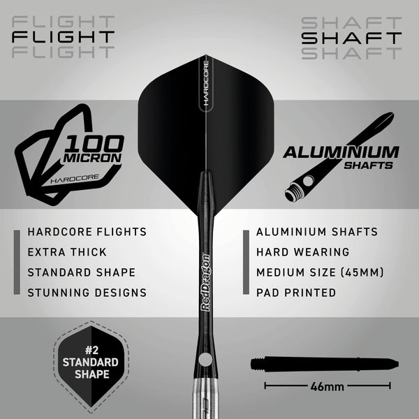 RED DRAGON Rat 1: 32g Tungsten Darts Set with Flights and Stems