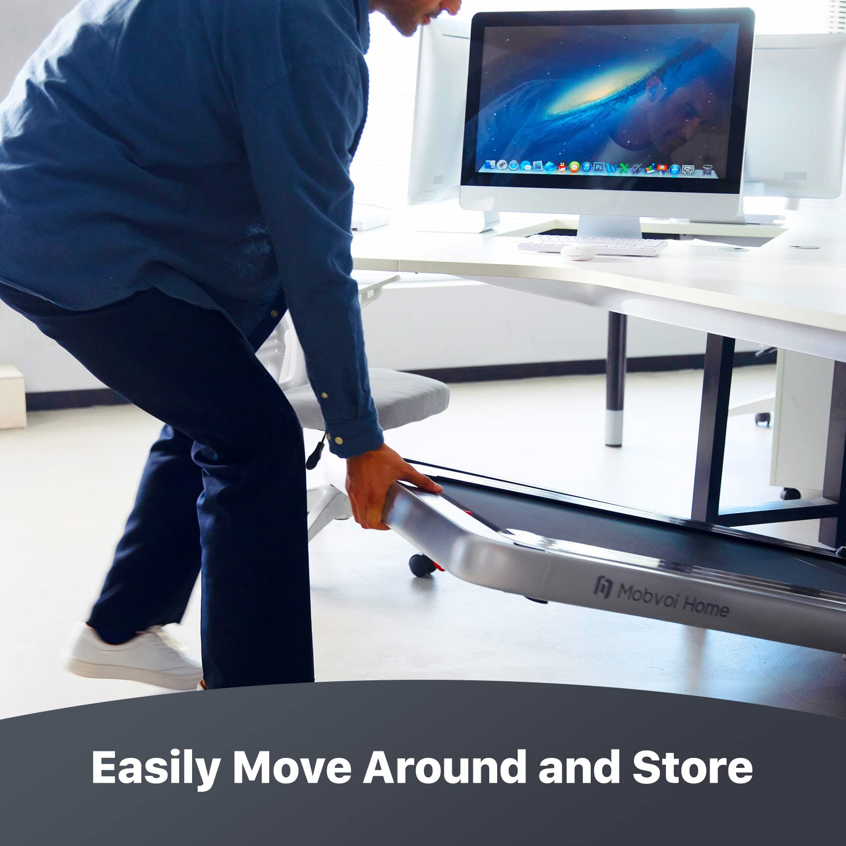 Mobvoi Home Smart AI Treadmill Ultra 6% Incline 3 in 1 Walking Pad Treadmills for Home Office TicSports APP 2.5HP Running Treadmill Handrail Holder for Cup Phone Laptop Speaker 12KMH 120KG