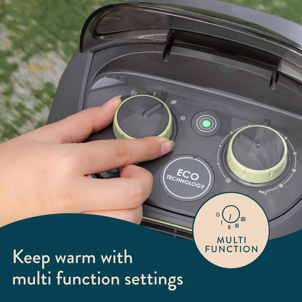 Dreamland Silent Power Pure Portable Fan Heater - Low Energy for Home Use, Quick Heat Up with 4 Heating Modes, Silent Space Heater, Energy Efficient Ionizer and Air-Purifying Heating Technology