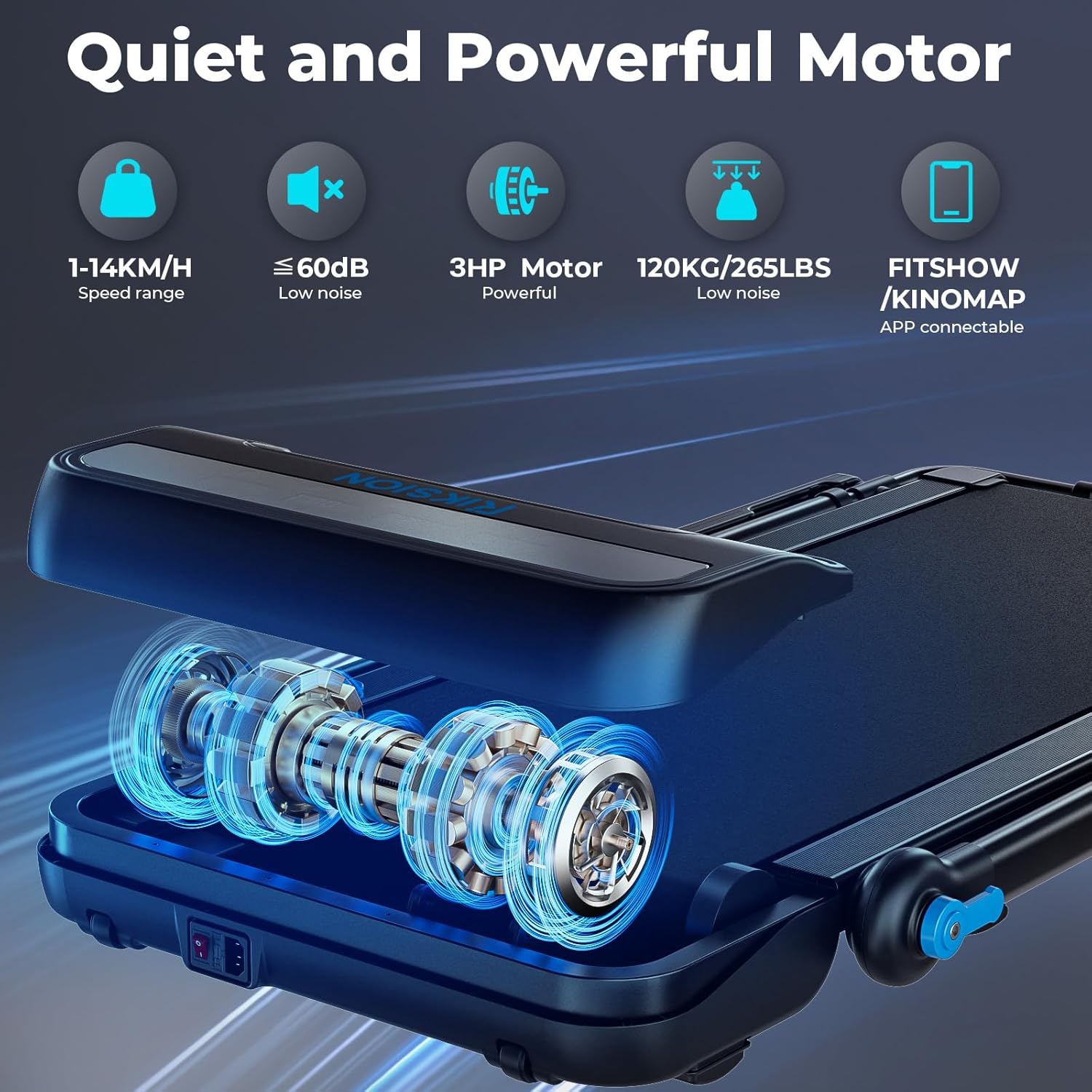 Treadmills Foldable 1–14KM/H with 10% Incline 3.0HP Walking Pad with Desk Removable & Handrail Running Machine for Home/Office Jogging LED Display App Support