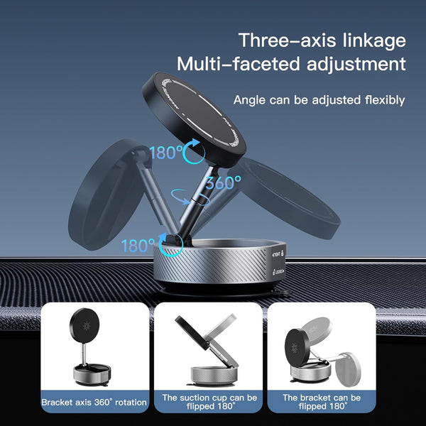 XIANGBIN New Vacuum Magnetic Phone Holder, 360° Rotating Adjustable and Foldable Suction Cup Phone Holders, Stand Magnetic Phone Holder for Car/Gym/Mirror/Smooth Surface
